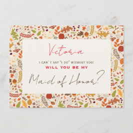 Tarjeta de dama de honor Bohemian Dried Rustic Aut