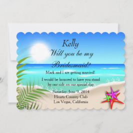Tarjeta de Dama de Honor con Estrellas de Mar Colo