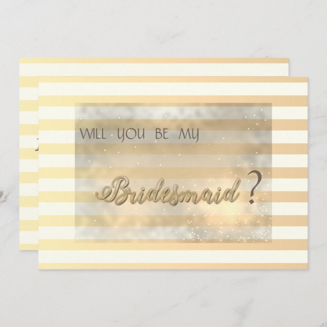 Tarjeta de Dama de Honor con Flores Rayadas Chic M (Anverso / Reverso)