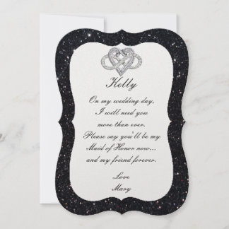 Tarjeta de Dama de Honor Corazón de Infinito con B