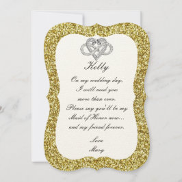 Tarjeta de Dama de Honor Corazón de Infinito con B