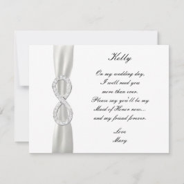 Tarjeta de Dama de Honor de Boda Blanca Infinity D