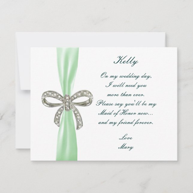 Tarjeta de Dama de Honor de Boda con Arco de Diama (Anverso)