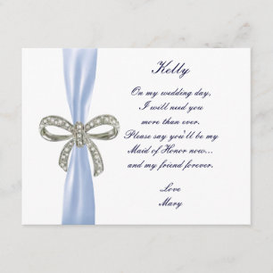Tarjeta de Dama de Honor de Boda con Arco de Diama
