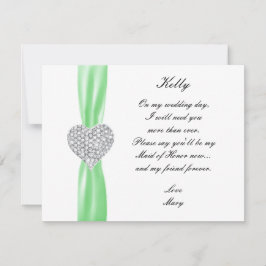 Tarjeta de Dama de Honor de Boda Corazón de Diaman