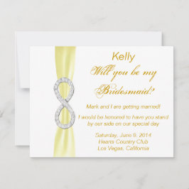 Tarjeta de dama de honor de boda de diamante amari