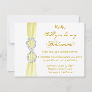 Tarjeta de dama de honor de boda de diamante amari