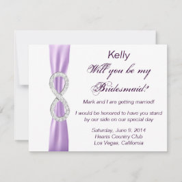 Tarjeta de dama de honor de boda de diamante de la