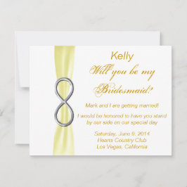 Tarjeta de dama de honor de boda de infinito amari