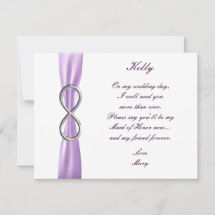 Tarjeta de Dama de Honor de Boda de Infinito de La