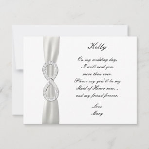 Tarjeta de Dama de Honor de Boda Diamante Infinito