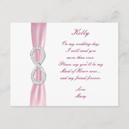 Tarjeta de Dama de Honor de Boda Infinito Diamante
