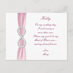 Tarjeta de Dama de Honor de Boda Infinito Diamante