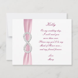 Tarjeta de Dama de Honor de Boda Infinity Diamante