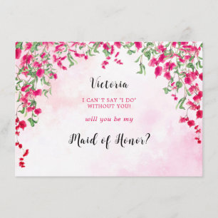 Tarjeta de dama de honor de bosque tropical buganv