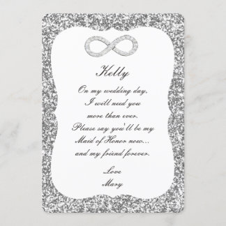 Tarjeta de Dama de Honor de Diamante con Brillo de
