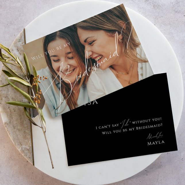 Tarjeta de dama de honor de foto con aspecto de ne (Subido por el creador)