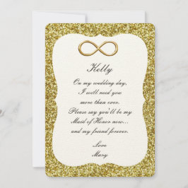 Tarjeta de Dama de Honor de Infinito con Purpurina