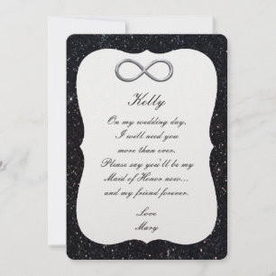 Tarjeta de Dama de Honor de Infinito Plateado con 