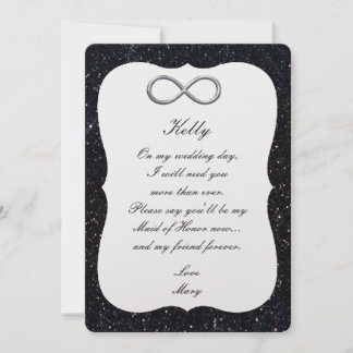 Tarjeta de Dama de Honor de Infinito Plateado con