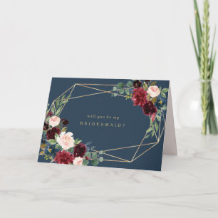 Tarjeta de dama de honor de la elegancia geométric
