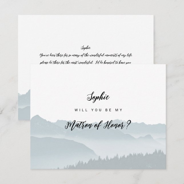 Tarjeta de Dama de Honor de Montañas Brumosas (Anverso / Reverso)