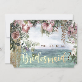 Tarjeta de dama de honor de Ocean Bridesmaid