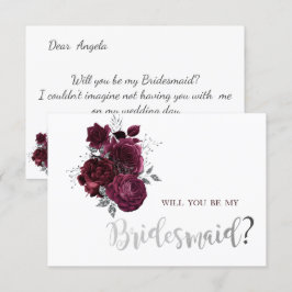 Tarjeta de Dama de Honor de Rosas de Borgoña