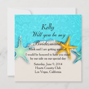 Tarjeta de dama de honor de verano de estrella de