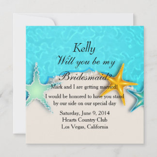 Tarjeta de dama de honor de verano de estrella de