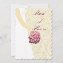 Tarjeta de Dama de Honor de Vestido de Novia Elega