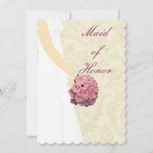 Tarjeta de Dama de Honor de Vestido de Novia Elega