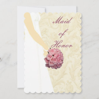 Tarjeta de Dama de Honor de Vestido de Novia Elega