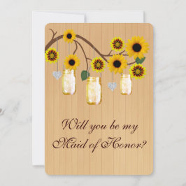 Tarjeta de Dama de Honor en Frasco de Mason Amaril