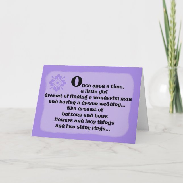 Tarjeta de dama de honor — Érase una vez en morado (Anverso)