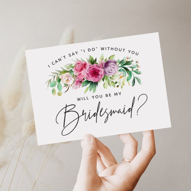 Tarjeta de dama de honor floral brillante (Subido por el creador)