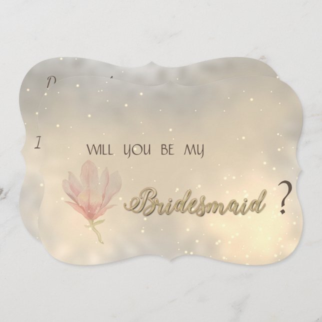 Tarjeta de dama de honor floral elegante chic (Anverso / Reverso)