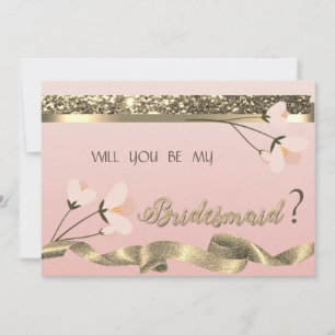 Tarjeta de dama de honor floral elegante y con est