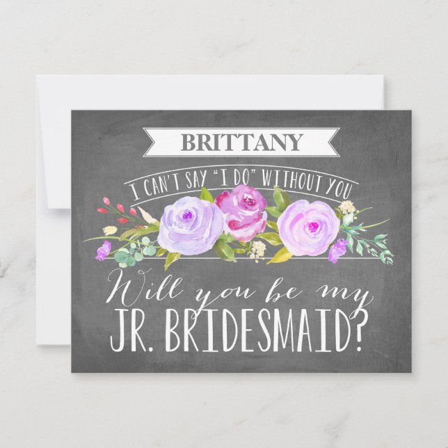 Tarjeta de dama de honor junior | Bridesmaid (Anverso)