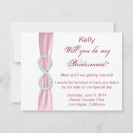 Tarjeta de dama de honor para boda de diamante ros