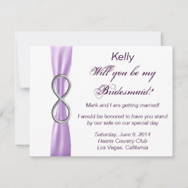 Tarjeta de dama de honor para boda de infinito de 