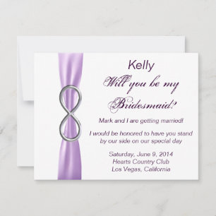 Tarjeta de dama de honor para boda de infinito de