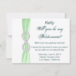 Tarjeta de dama de honor para boda Diamante Verde 