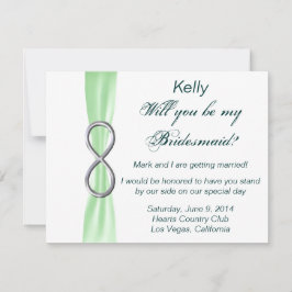 Tarjeta de Dama de Honor para Boda Green Infinity