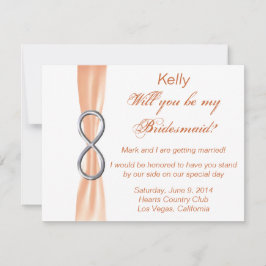 Tarjeta de Dama de Honor para Boda Infinita Naranj