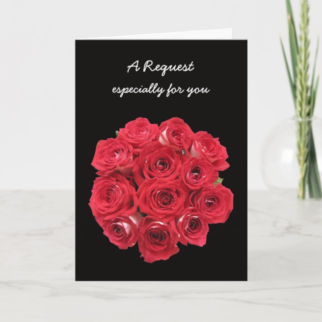 Tarjeta de Dama de Honor Ramo Nupcial Rosas (Anverso)