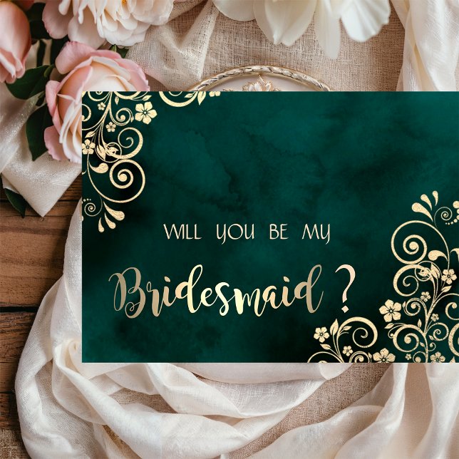 Tarjeta de Dama de Honor Verde Esmeralda con Remol (Subido por el creador)