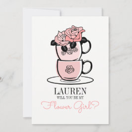 Tarjeta de Dama de Honor y Florista de Té