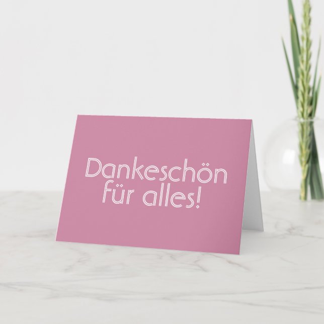 Tarjeta de Dankeschön (gracias) (alemana) (Anverso)