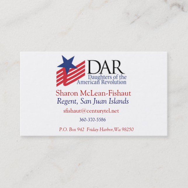 Tarjeta de DAR para la mamá (Anverso)